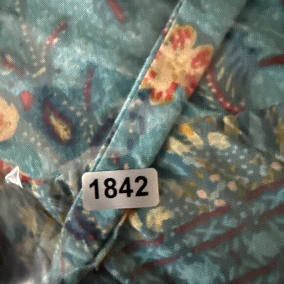 Land Of The Free Maxi Dress Size S Teal & Orange Floral Print Boho Wrap Vacation - Picture 13 of 13